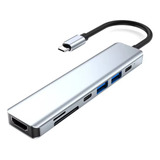 Hub Adaptador Tipo C Usb 3.0 Micro Sd Hdmi 4k P/ Macbook Pc