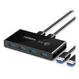 Hub Adaptador Ugreen 2*usb Para 4*usb Seletor Kvm Switch Box