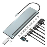 Hub Dockstation 12 Saídas Usb-c, Hub Com Hdmi Para Dell, Hp