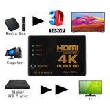 Hub Switch Hdmi 3x1 Ultra Hd 4k Controle Remoto E Cabo