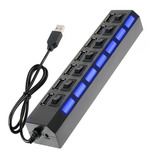 Hub Usb 2.0 7 Portas Pen Drive Teclado Splitter 480mbps Hd