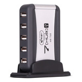 Hub Usb 2.0 Adaptador 7 Portas Pc Extensão Com Fonte Bivolt