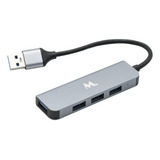 Hub Usb 3.0 Mtek Hb-403 Com 4 Portas - Case Em Alumínio