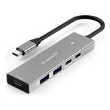 Hub Usb-c 5 Em 1 - 2x Usb-c 3.2 Gen 2 - Pd - 2x Usb-a 3.2