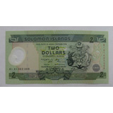 Ilhas Salomão: Bela Cédula 2 Dollars 2001 Fe Polimero