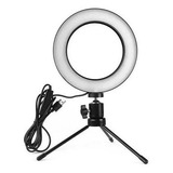 Iluminador De Led Com Tripe Ring Light Usb 16cm 3500k 6000k Cor Da Luz Preto