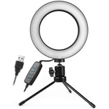 Iluminador De Led Com Tripe Ring Light Usb 16cm 3500k 6000k 