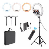 Iluminador Led 18° Anel Ring Light 48w C/tripé 2m + Controle