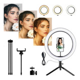 Iluminador Led Ring Light C/suporte Para Cel E Tripé De Mesa