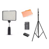 Iluminador Profissional De 160 Led bateria carreg tripe 2m