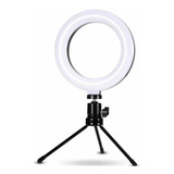Iluminador Ring Light 6 Polegadas 16cm Usb Led Tripé Mesa