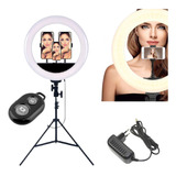 Iluminador Ring Light Led 14' 35 Cm Tripe 2m C/ Controle Luz