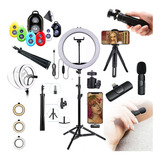 Iluminador Ringlinght Led Tripe Microfone Compativel iPhone