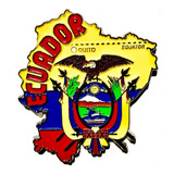 Imã Equador Com Mapa, Bandeira, Cidades