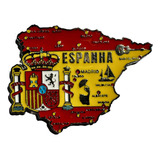 Imã Espanha Com Mapa, Bandeira, Cidades