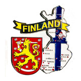 Imã Finlândia Com Mapa, Bandeira, Cidades