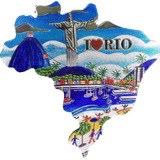 Imã Geladeira Mapa Brasil Lembrança Rio
