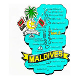 Imã Maldivas Com Mapa, Bandeira, Cidades - Imã De Geladeira