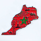Imã Marrocos Com Mapa, Bandeira, Cidades - Imã De Geladeira
