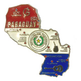 Imã Paraguai Com Mapa, Bandeira, Cidades - Imã De Geladeira