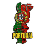 Imã Portugal Com Mapa, Bandeira, Cidades - Imã De Geladeira