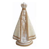 Imagem De Nossa Senhora Aparecida Pérolas Brancas 24 Cm