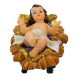 Imagem Menino Jesus Na Manjedoura 12cm Resina Presépio Natal