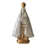 Imagem Nossa Senhora Aparecida 40 Cm Branco Dourado Gesso