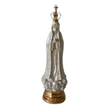 Imagem Nossa Senhora De Fatima 30 Cm Dourada Coroa Folheada