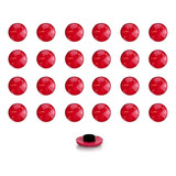Imãs Enfeite De Geladeira E Painel Botão Vermelho - 24 Unid