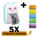 Impressora Gatinho + 5 Rolos Etiqueta Adesiva Colorida