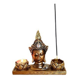 Incensario Buda Hindu Porta Incenso E Vela Decoracao Resina