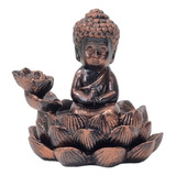 Incensário Cascata Cone Buda Menino Bronze 5 Incenso Premium