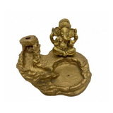 Incensário Cascata E Deus Ganesha Dourada
