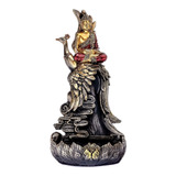 Incensário Cascata Fenix Com Buda Escultura Dupla Face 27 Cm