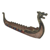 Incensário Porta Incenso Resina Canoa Barco Viking Dragão