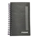 Indice Agenda Telefonico Capa Dura Preta 54 Fls 125x210mm