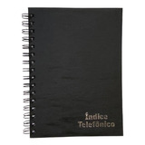 Indice Telefonico Agenda Capa Dura Preta 65 Fls 155x215mm
