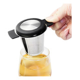 Infusor Para Chá Coador Inox Com Tampa E Alça Com Silicone