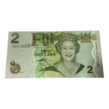 Inglaterra- Cédula Two Dollars Fiji Rainha Elizabeth