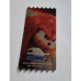Ingresso Colecionável Sonic 2 Knuckles Cinemark Cartonado