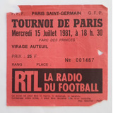 Ingresso Futebol Torneio De Paris 1981 Psg X Vasco Da Gama