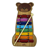 Instrumento Musical Infantil Metalofone Xilofone Urso Cor Colorido