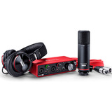 Interface Focusrite Scarlett 2i2 Studio 3 Geração Vermelha 