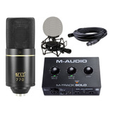 Interface M-audio M-track Solo + Microfone Mxl 770 Complete