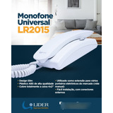 Interfone Monofone Universal Lr2015 Líder Compatível