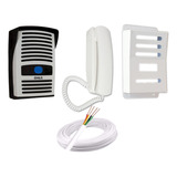 Interfone Porteiro Eletrônico Residencial Capa De Aço E Cabo Cor Cinza E Preto 127v/220v