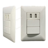 Interruptor Luz 2 Teclas Simples + Tomada Usb Dupla