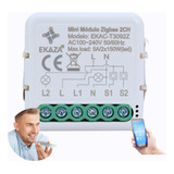 Interruptor Mini Zigbee 2 Canais Automação Alexa E Google