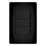 Interruptor Triplo Paralelo 3way Three Way 4x2 Fame Black
